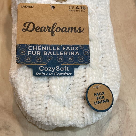 NWT Chenille Dearfoams slippers - Picture 5 of 12